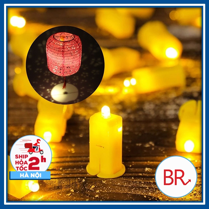 Set 5/10/20 Đèn led thay nến gắn vào đèn ông sao (dùng pin) - Nến mini, Đèn trung thu hình nến trang trí lễ hội 02240