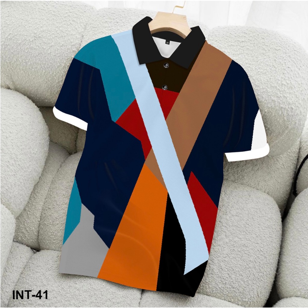 áo POLO INT-41 thun cổ bẻ - áo polo  nam/nữ phong cách mùa hè, vải Poly Thái thoáng mát.