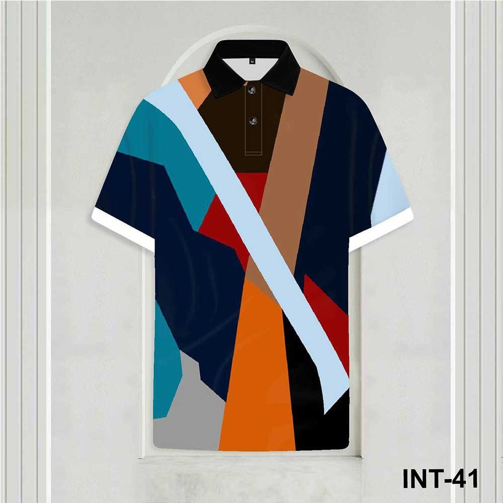 áo POLO INT-41 thun cổ bẻ - áo polo  nam/nữ phong cách mùa hè, vải Poly Thái thoáng mát.