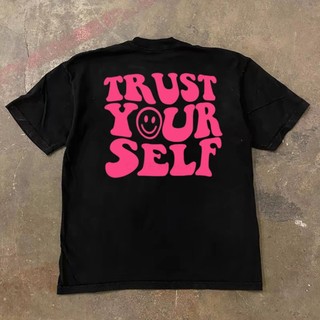 Áo Phông Cổ Tròn Nam Nữ Phối Họa Tiết Chữ YOU SELF Trẻ Trung Năng Động Chất Liệu Vải Cotton Khô Siêu Thoáng Mát Cực Mềm