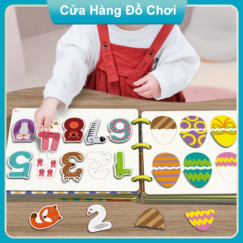 Học Liệu Bóc Dán Montessori Thông Minh Đồ Chơi Giáo Dục Sớm Cho Bé Tái Dùng Nhiều Lần - Bộ Chữ Số Nam Châm