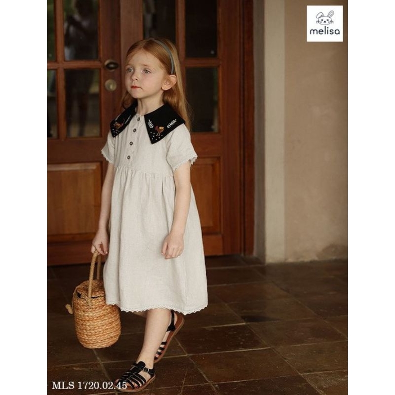 (BomoHouse - Melisa) Đầm linen bé gái (12-40 kg)