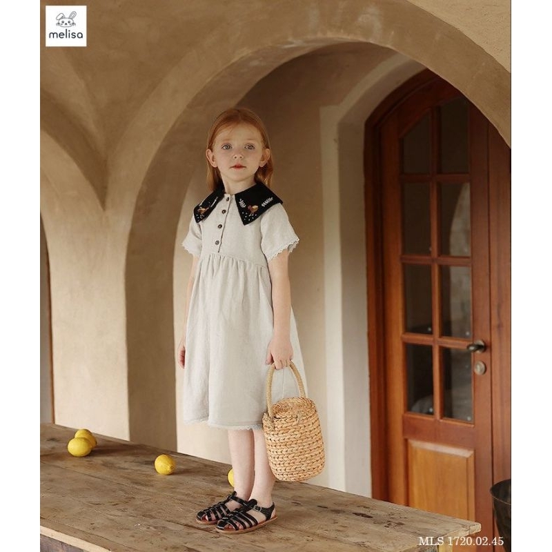 (BomoHouse - Melisa) Đầm linen bé gái (12-40 kg)
