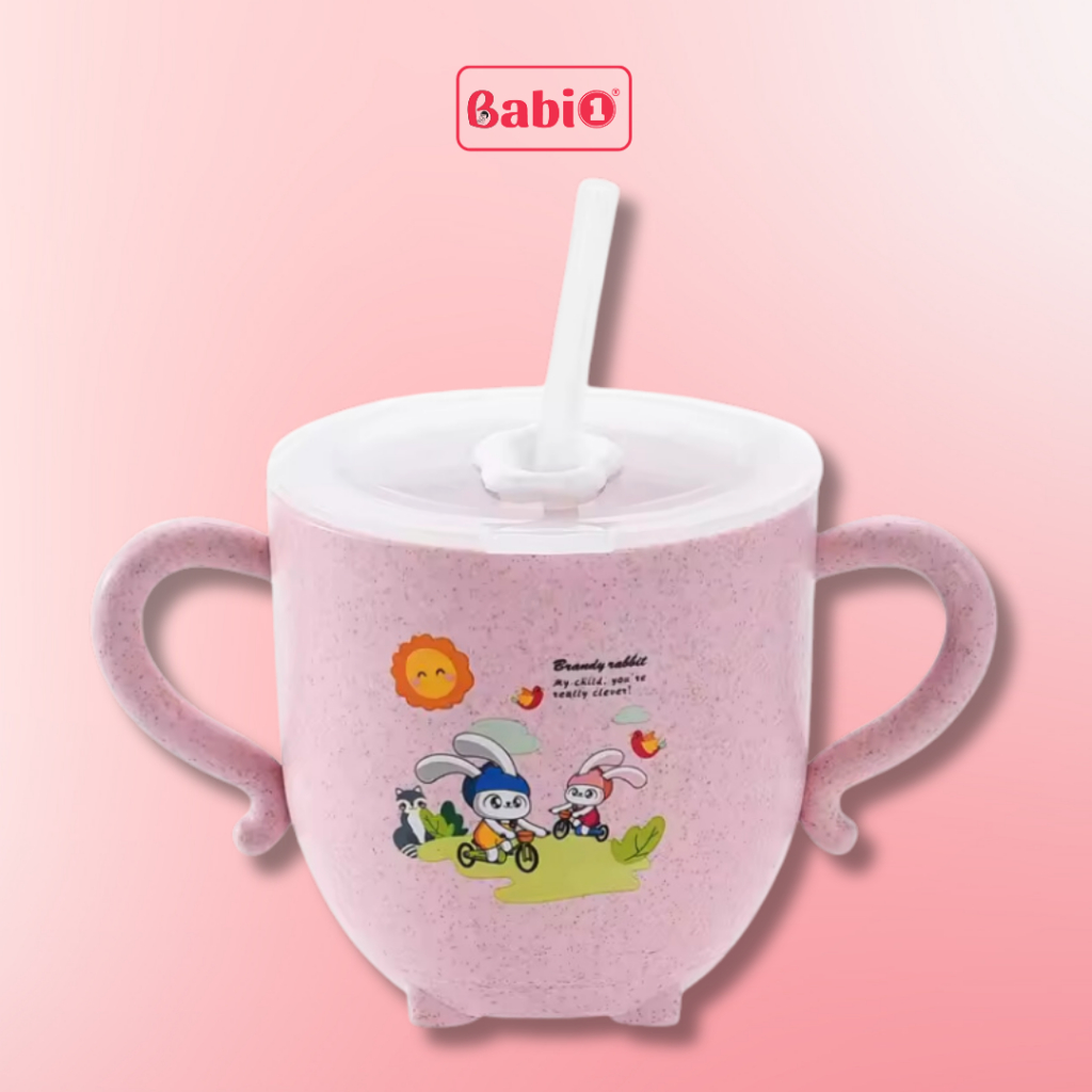 Cốc Tập Hút Cho Bé BABIONE Cốc Uống Nước Lúa Mạch Cho Bé Phát Triển Kỹ Năng Tự Lập Từ 6 Tháng Tuổi