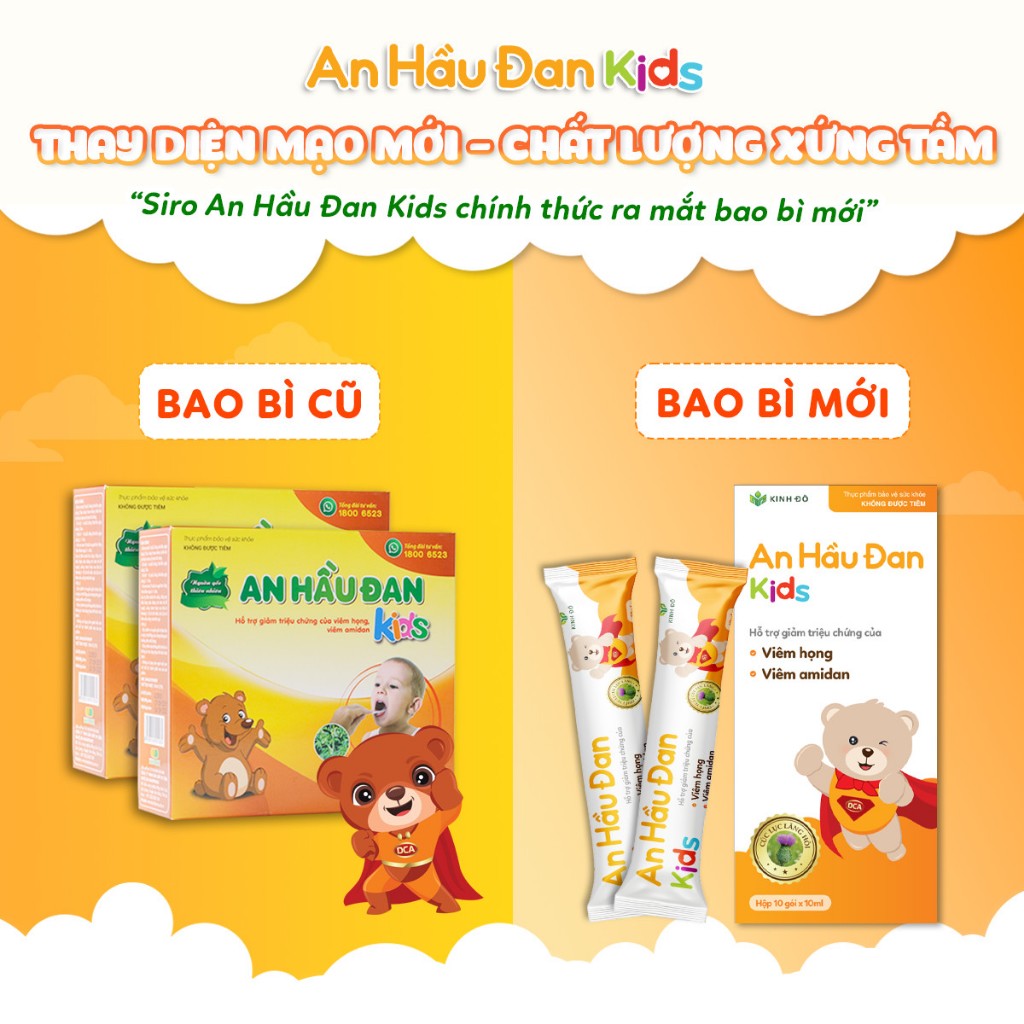 Ảnh AHDK-Siro Uống An Hầu Đan Kids Cho Trẻ Viêm Họng, Viêm Amidan, Bổ Phế, Giảm Ho Long Đờm, Viêm đường hô hấp ( Hộp 10 ống) 1