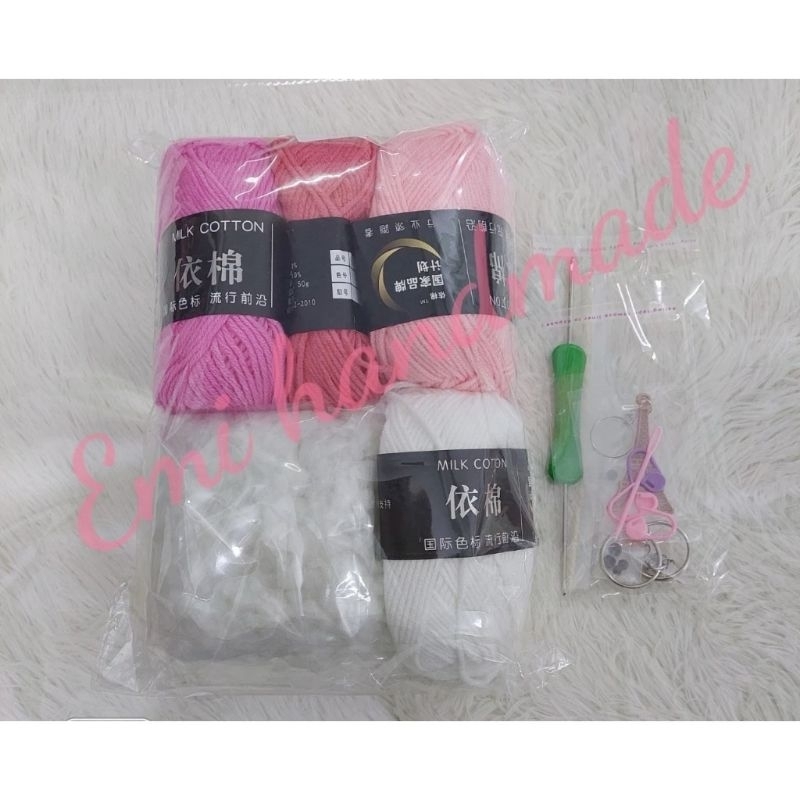 Set 9 món dành cho người mới bắt đầu học đan móc len - milk cotton-milk bò len đan móc áo, khăn, thú bông, túi xách,....