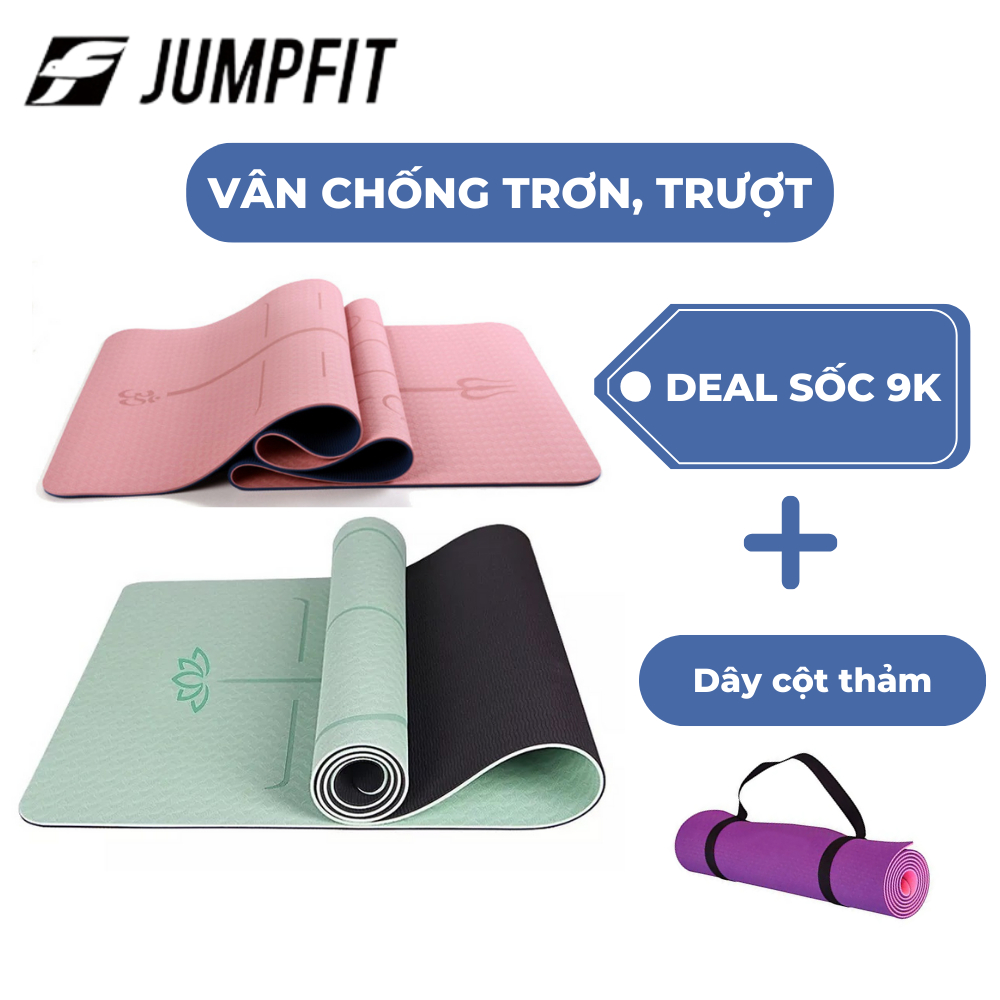 Thảm Tập Thể Dục Jumpfit Chống Trơn Trượt Cao Cấp Có định Tuyến Thảm Cao Su Nhảy Dây Tại Nhà