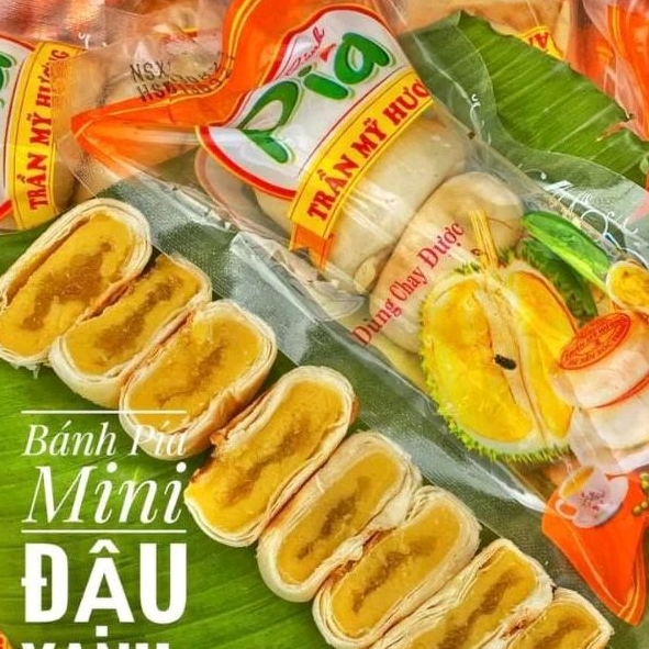 Bánh pía mini đậu xanh sầu riêng chay Trần Mỹ Hương, cây 5 bánh 160g ...