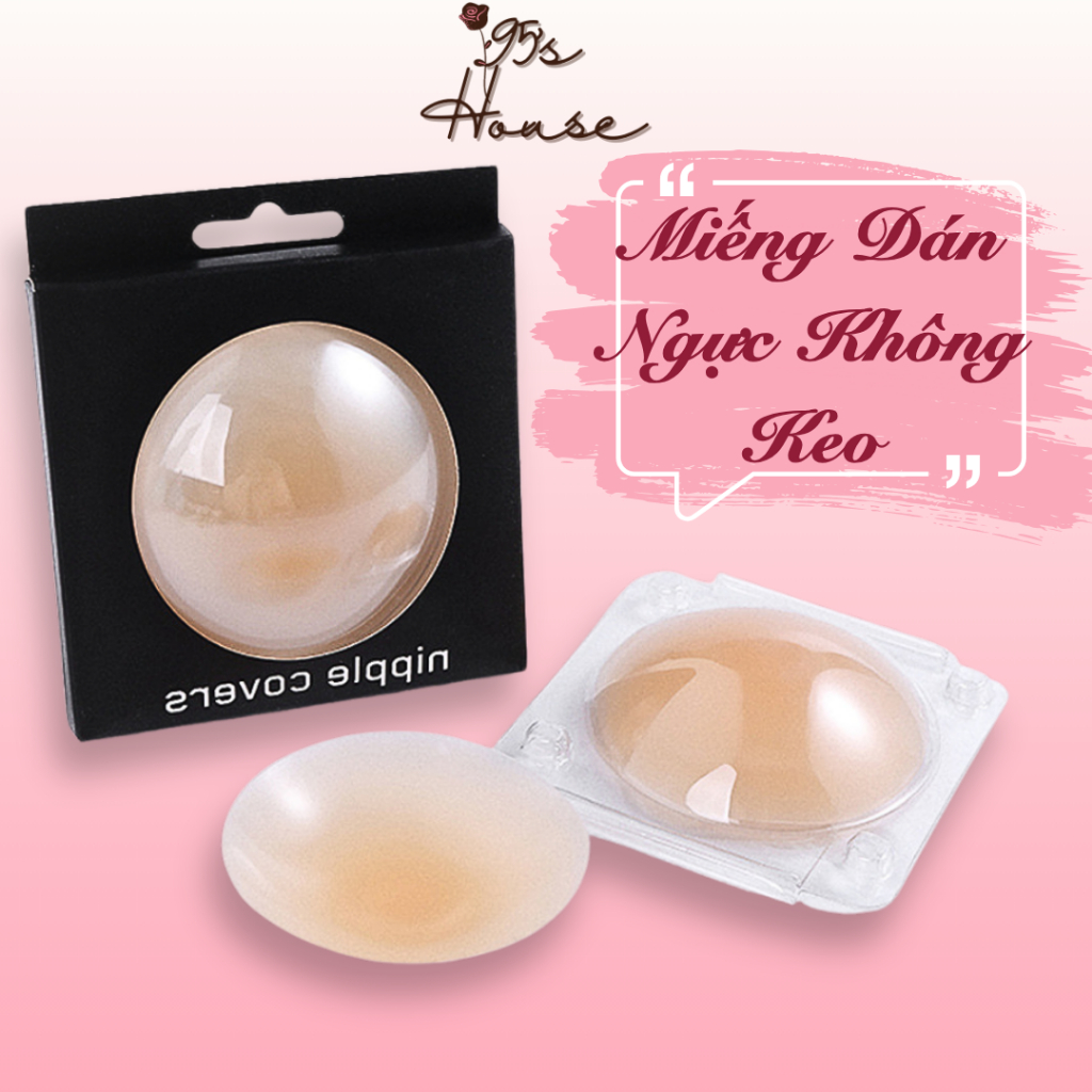 Miếng dán ngực silicone nhiệt tự thân không keo siêu mỏng, dán nhũ hoa siêu dính MDN04