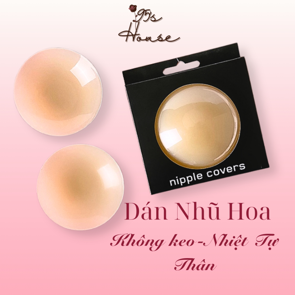 Miếng dán nhũ hoa silicon không keo nhiệt tự thân siêu mỏng, dán ngực ti siêu mỏng, siêu dính MDN04-1