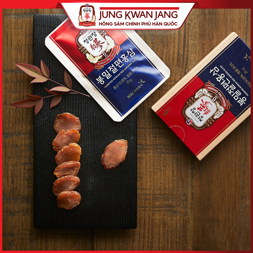 Ảnh Hồng Sâm Cắt Lát Tẩm Mật Ong KGC Jung Kwan Jang (6 gói x 20g) 4
