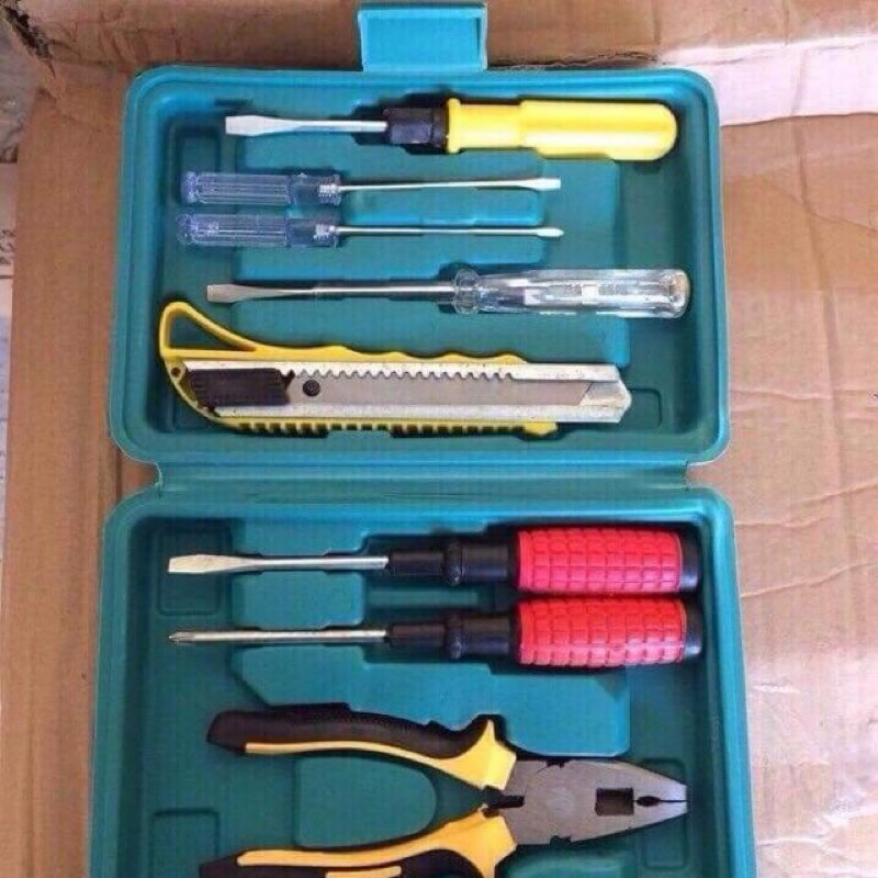 Bộ dụng cụ tua vít sửa chữa gồm 8 món đa năng nguyên hộp cực kì tiện lợi cho gia đình