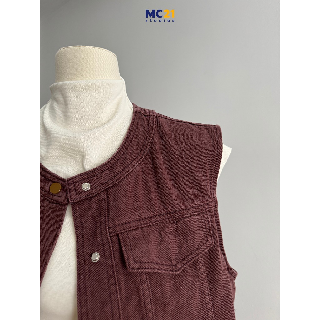 Ảnh Áo gile denim MC21.STUDIOS freesize dáng vừa Unisex Ulzzang Streetwear Hàn Quốc A4124 3