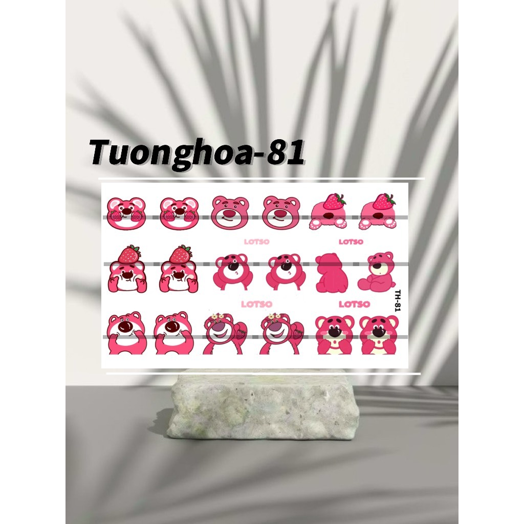 Sticker gấu hồng dán móng | Shopee Việt Nam