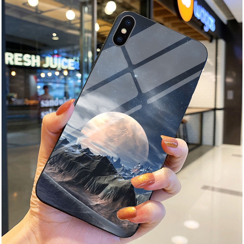 Ốp Lưng IPHONE X, XS ,XSM, XR mặt lưng kính cường lực sáng bóng, Ốp thiết kế sang trọng mới nhất