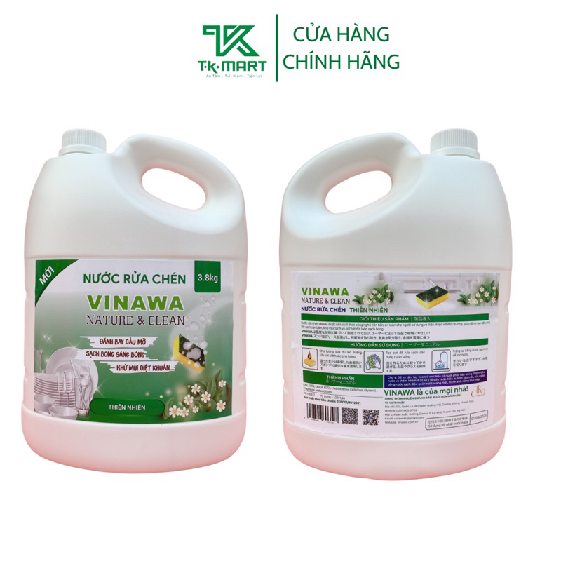 [CAN 3.8KG]NƯỚC RỬA CHÉN KHÁNG KHUẨN VINAWA 3.8KG HÀNG CHÍNH HÃNG