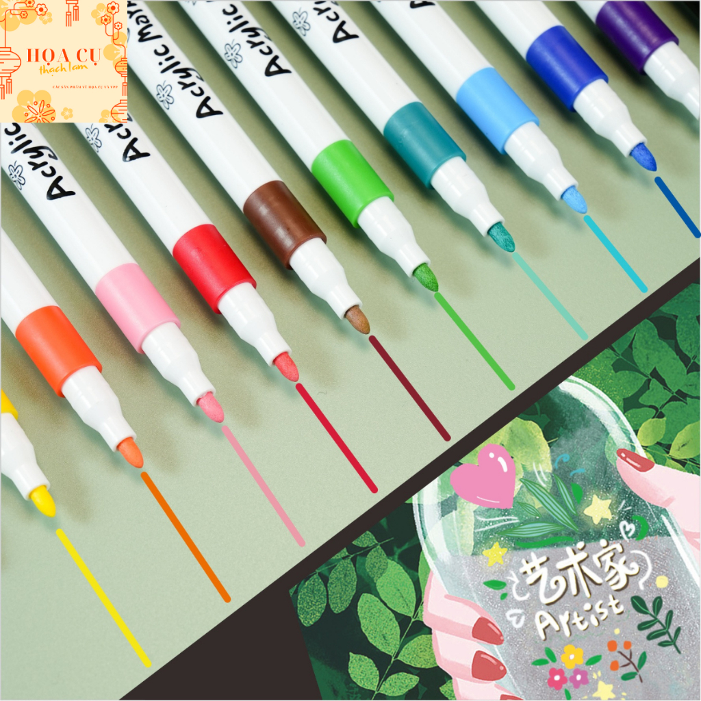 Tặng nhiều quà Bút Màu Acrylic Marker No.9131 Hộp 120 Màu Cao Cấp Vẽ Lên Nhiều Chất Liệu Màu Sắc Tươi Sáng