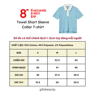 Áo 8SECONDS Towel Short Sleeve Collar T-shirt