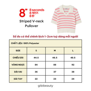 Áo 8SECONDS Striped V-neck Pullover