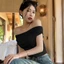 Áo cộc trễ vai croptop ôm body chất liệu thun co giãn phong cách thời trang Hàn Quốc SP140