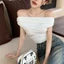 Áo cộc trễ vai croptop ôm body chất liệu thun co giãn phong cách thời trang Hàn Quốc SP140
