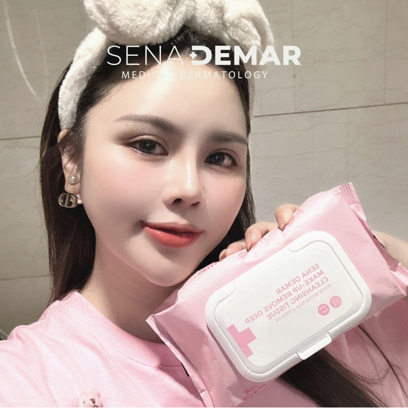 Khăn tẩy trang senademar make-up remove deep cleansing tissue 245g - 45 miếng/gói  IS206