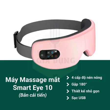 Máy Massage Mắt 4 Chế Độ Massage Kết Hợp Chế Độ Rung Kết Nối Bluetooth, Làm Giảm Căng Thẳng Mệt Mỏi và Lưu Thông Máu