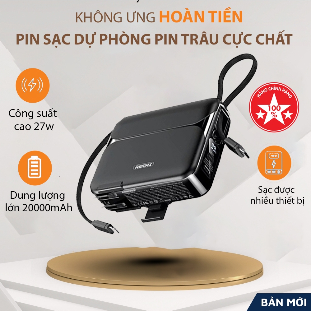 Sạc Dự Phòng Đa Năng Kèm Cáp 3in1 20000mAh Remax RPP-553 - Sạc Nhanh ...