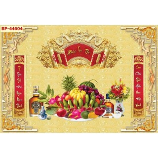 Tranh cửu huyền thất tổ dán tường,tranh câu đối cuốn thư trang trí phòng thờ in trên chất liệu vải lụa(tặng kèm keo dán)