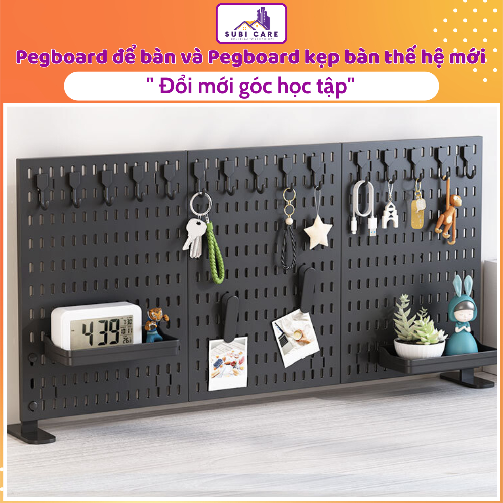 Bảng Pegboard Kẹp Bàn Decor Để Đồ Bàn Học Trang Trí Bàn Làm Việc,Desk Decor DIY Văn Phòng Bàn Gaming