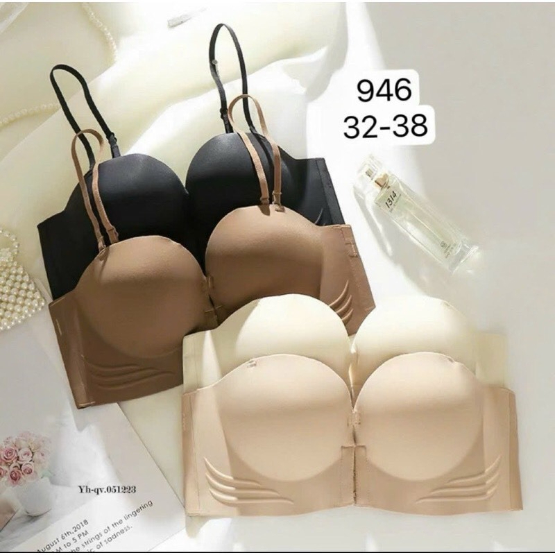 Áo Ngực Không Dây Cài Trước Đệm Dày 5cm Siêu Nâng Ngực Bản To Che Mỡ Thừa Kèm Dây Vai 946