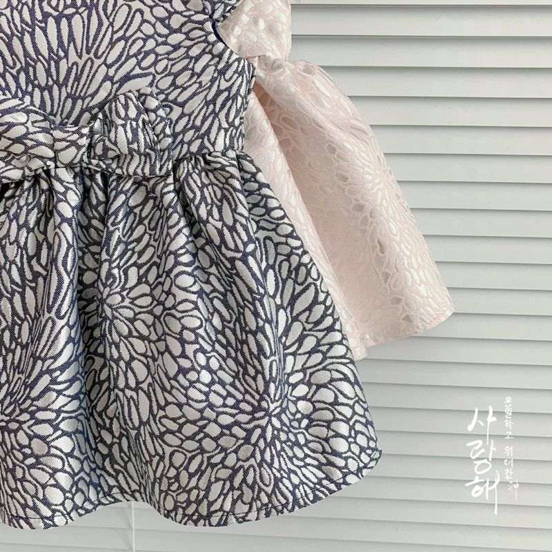 Váy Bé Gái Sát Nách Dáng Xoè Phối Nơ C2561 Xuất Dư Dễ Thương Size 12-18M (9-11kg)