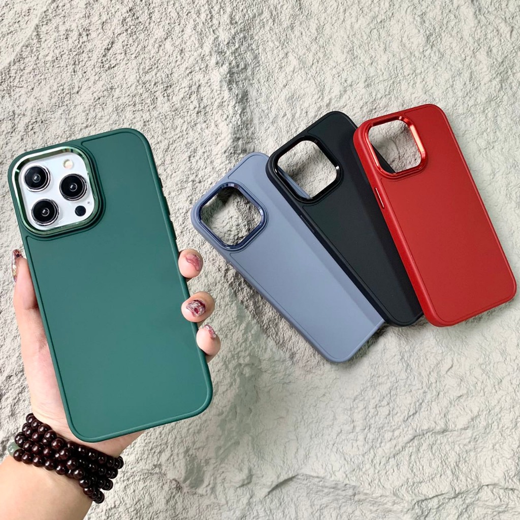 Ốp lưng iPhone cạnh phối viền camera kim loại theo màu điện thoại P28 -  Cho điện thoại iPh X 11 12 13 14 KOLEAD
