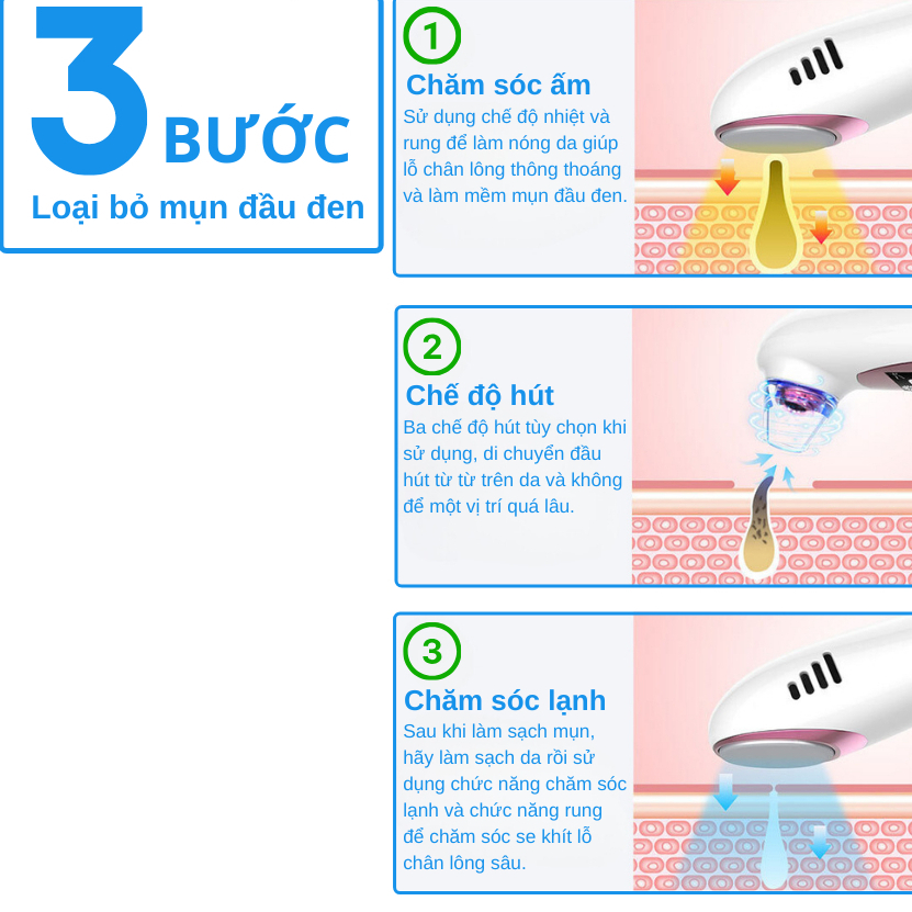 Ảnh Máy Hút Mụn đầu đen mụn cám LESCOLTON 3 chức năng, nâng cơ mặt di tinh chất massage mặt và mặt 2
