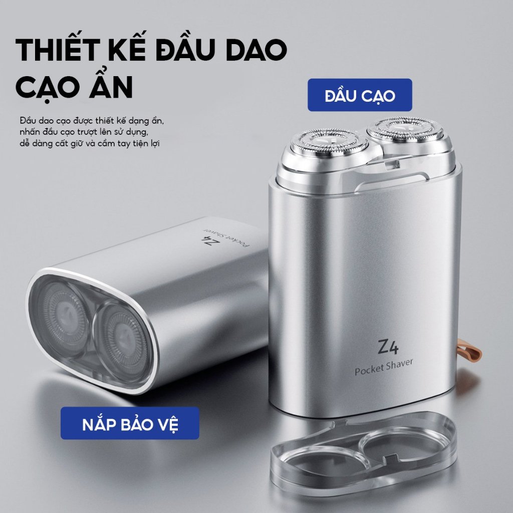 Ảnh Máy cạo râu Enchen Z4 đầu cạo 2D ẩn, thân nhôm chống nước IPX7, 18 lưỡi dao kép tự mài - BH 6 tháng 3