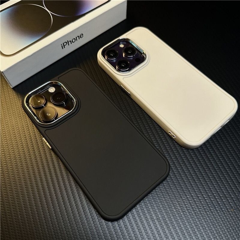 Ốp lưng iPhone cạnh phối viền camera kim loại theo màu điện thoại P28 -  Cho điện thoại iPh X 11 12 13 14 KOLEAD
