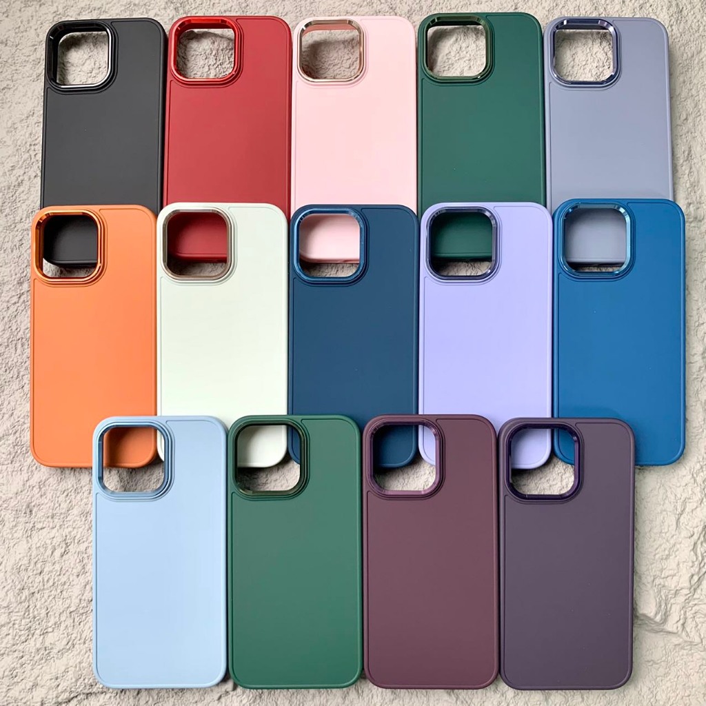 Ốp lưng iPhone cạnh phối viền camera kim loại theo màu điện thoại P28 -  Cho điện thoại iPh X 11 12 13 14 KOLEAD