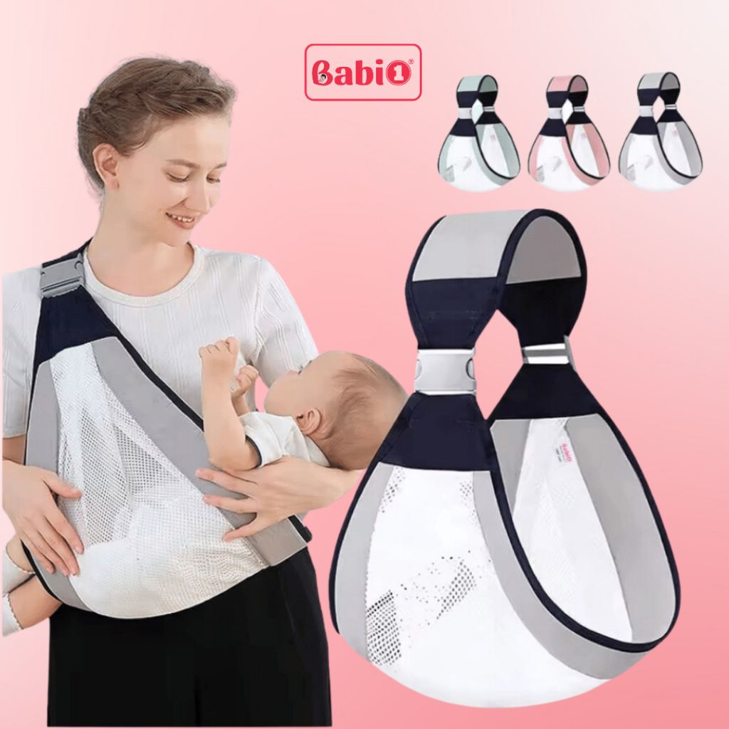Địu Em Bé BABIONE  Đai Địu Lưới Trợ Lực, Tùy Chỉnh Cỡ Địu Em Bé Sơ Sinh Đến 3 Tuổi