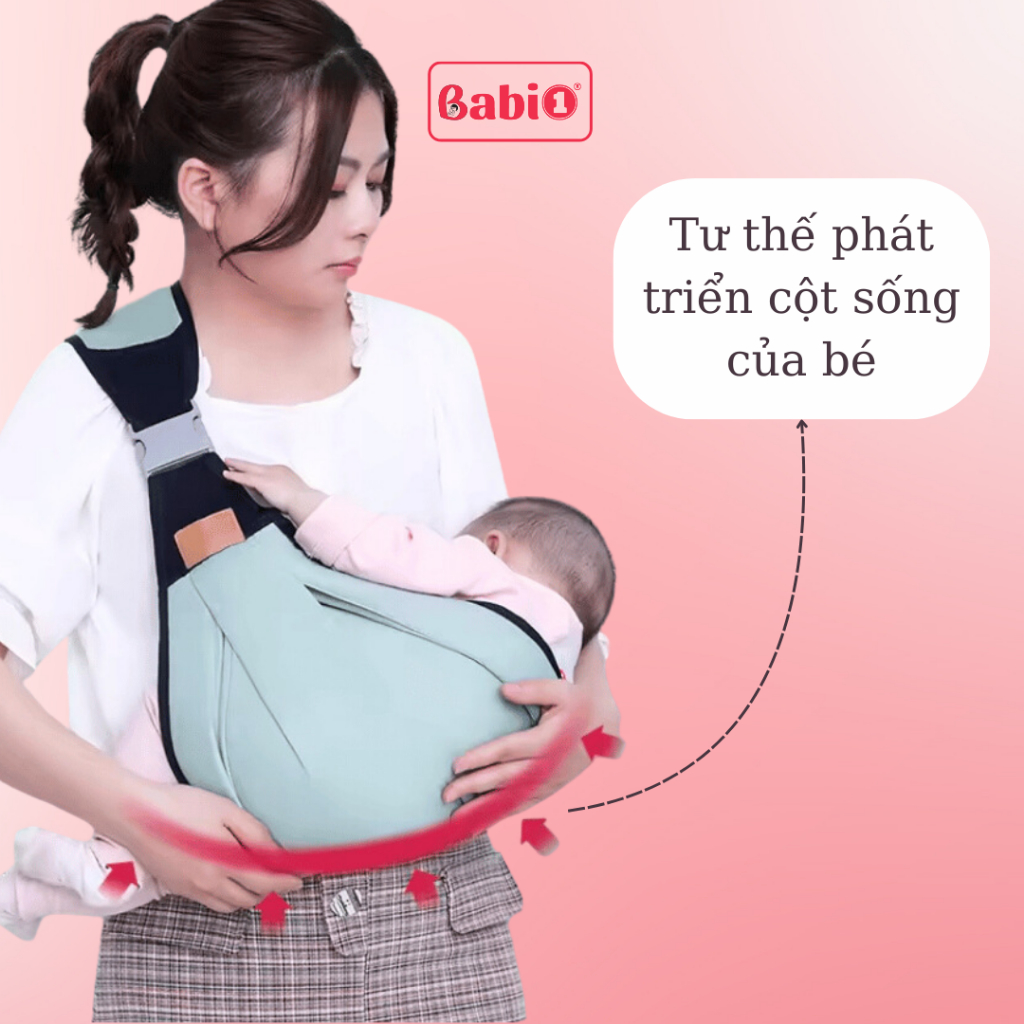 Địu Em Bé BABIONE  Đai Địu Lưới Trợ Lực, Tùy Chỉnh Cỡ Địu Em Bé Sơ Sinh Đến 3 Tuổi