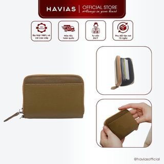 Ví Da HAVIAS Da Bò mini nhiều ngăn ví da nam nữ SLOT