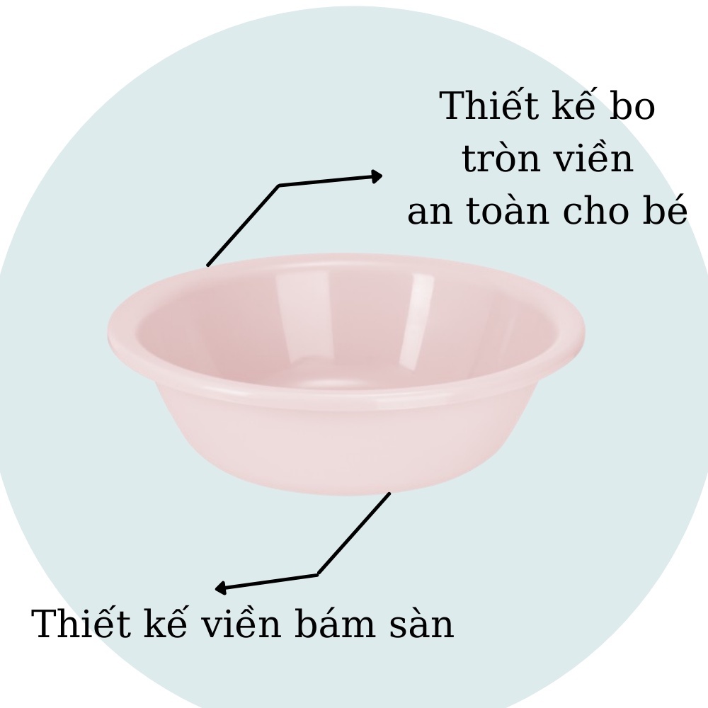 Thau, chậu rửa mặt cao cấp cho bé Notoro Inochi, nhựa nguyên sinh loại 21/27/32/38 cm, an toàn