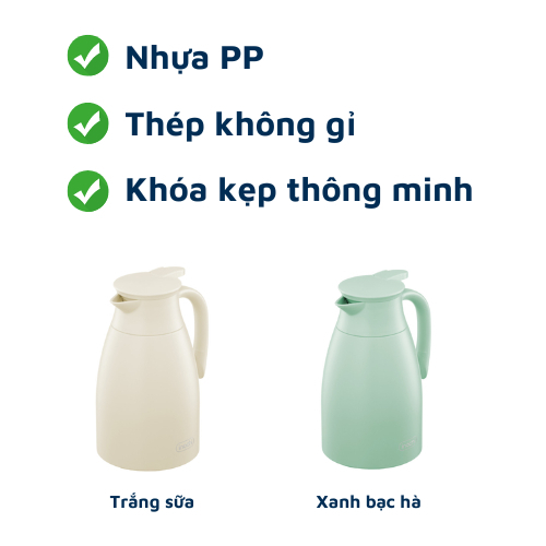 Ấm giữ nhiệt Fuji Home Inochi 1500ml cao cấp, độ bền cao, giữ nhiệt tốt theo tiêu chuẩn Nhật Bản