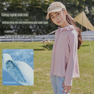 Áo chống nắng cho bé 100% sợi ICE SILK, thoáng mát chống tia UV có mũ trùm đầu siêu tiện lợi