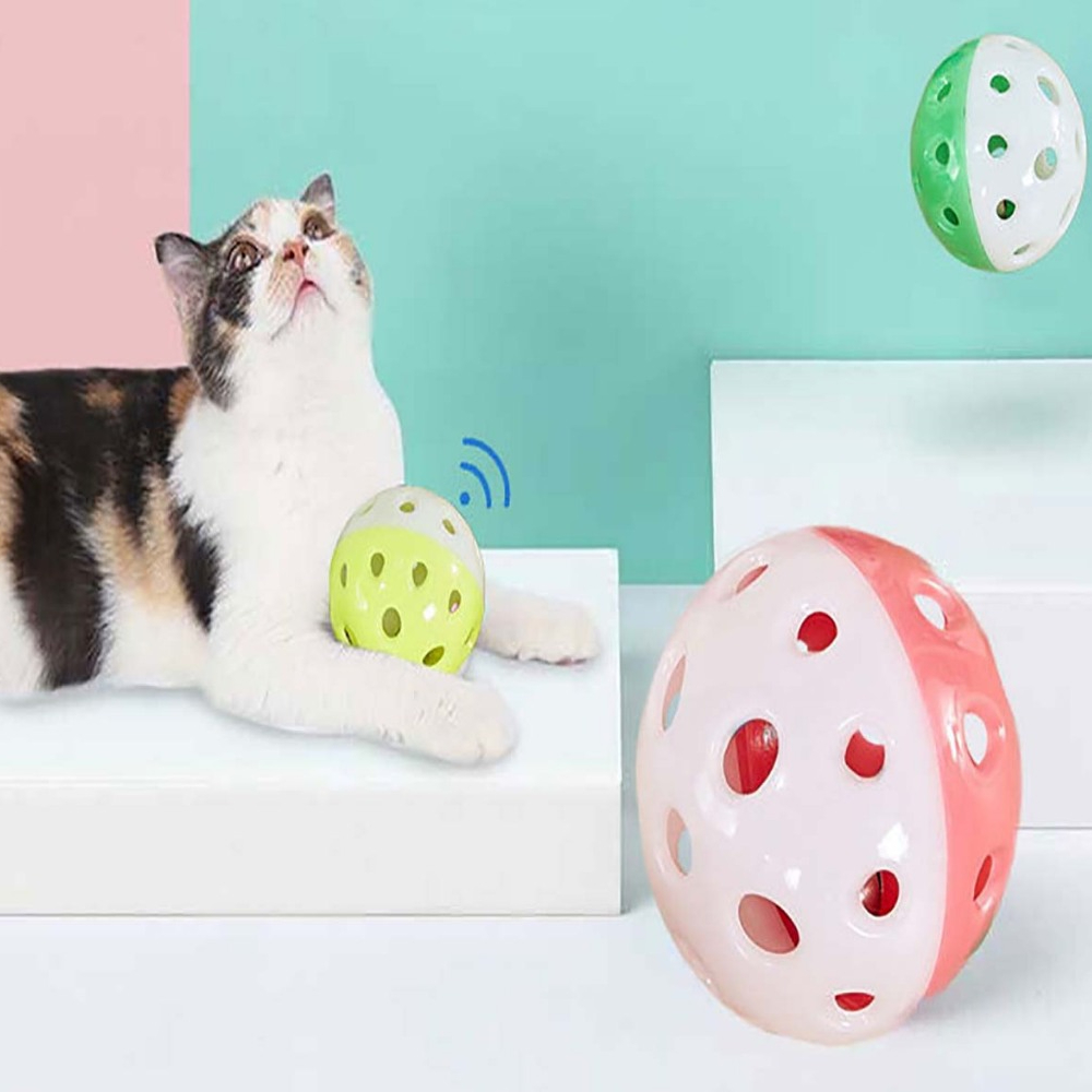 Banh Chuông Cho Mèo Đồ Chơi Bóng Chó Poodle Corgi Phốc Sóc Cún Thú Cưng Gặm Ngứa Răng Tự Động Cute Kêu Tiếng Xả Stress