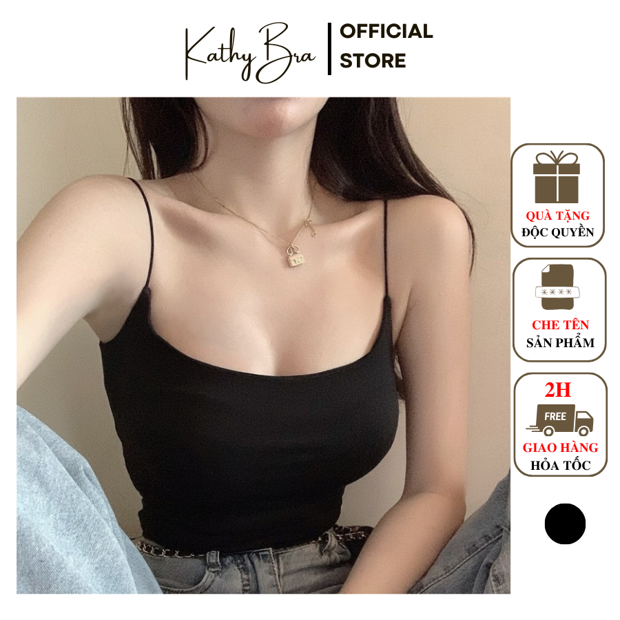 C04 Áo Bra Trơn 2 Dây KATHY BRA Chất Su Mát Dày  Màu Basic Dễ Phối Đồ Có Mút Ngực Co Dãn Tốt | BigBuy360 - bigbuy360.vn
