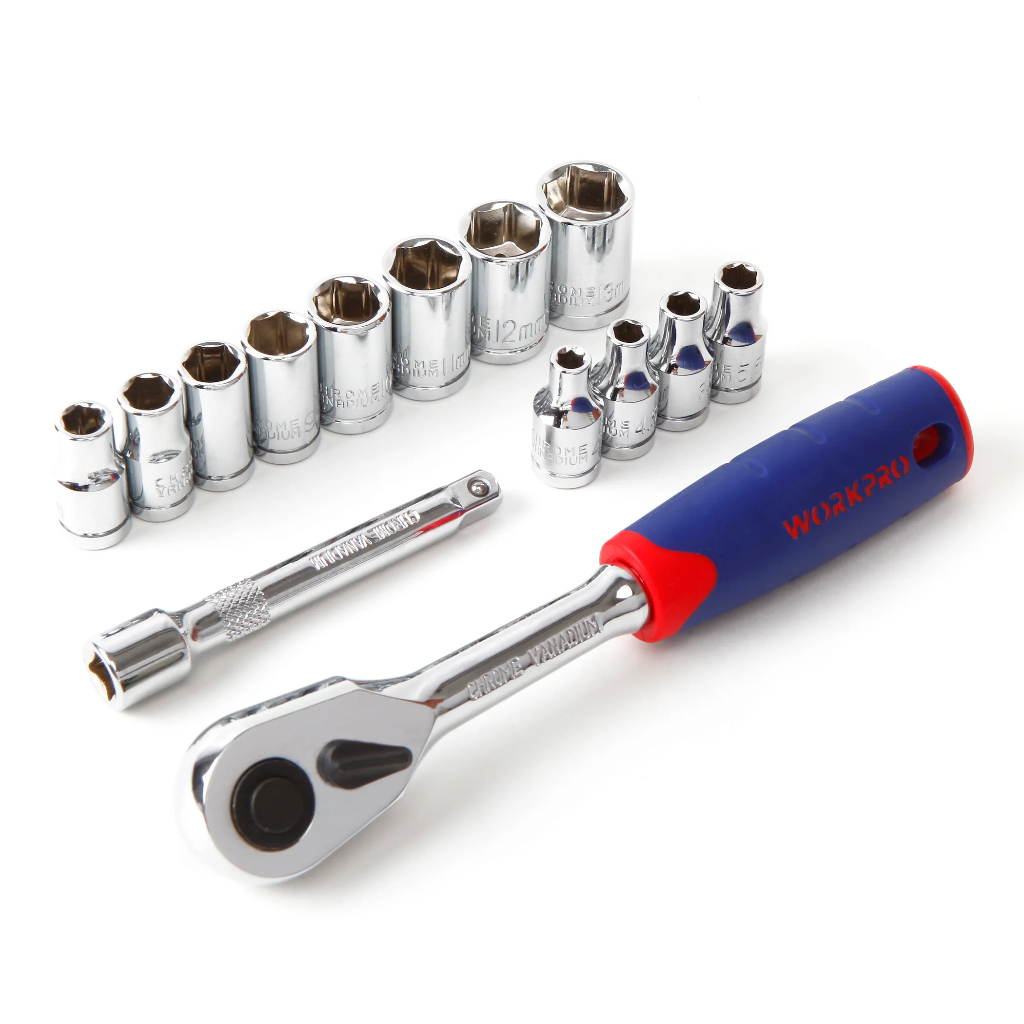 Bộ tuýp 14 chi tiết/ bộ 14 đầu vặn khẩu 1/4 inch WORKPRO WP202556 - Thép Cr-V cao cấp siêu bền - Hàng chính hãng