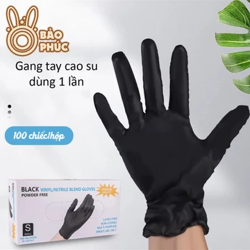 Găng tay cao su đen chống tia UV - Găng tay làm móng - Bảo vệ da tay - hộp 100 cái - Đàn hồi - dẻo dai- găng tay cao su