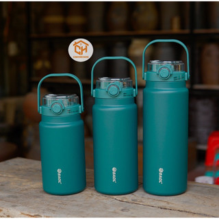 Bình giữ nhiệt BAOL WX27 Nắp Bật Có Ống Hút Tiện Lợi, Bình Nước Giữ Nhiệt Inox 304 Có Tay Cầm 1500ml Cam Homeware