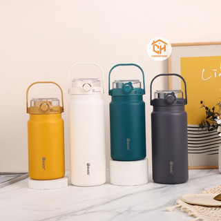 Bình giữ nhiệt BAOL WX27 Nắp Bật Có Ống Hút Tiện Lợi, Bình Nước Giữ Nhiệt Inox 304 Có Tay Cầm 1500ml Cam Homeware