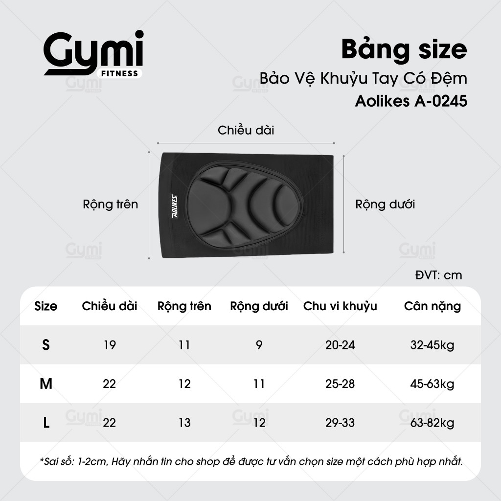 [1 Đôi] Bảo Vệ Khuỷu Tay Có Đệm Tránh Chấn Thương Aolikes A-0245 - Phù Hợp Tập Gym - AL0245